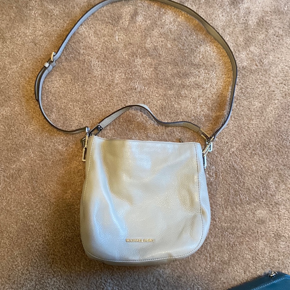 Michael Kors pebble grey hobo handbag